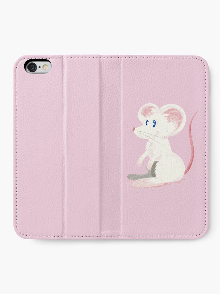 Korean Mouse (Jwe/쥐) Pink Background iPhone Wallet
